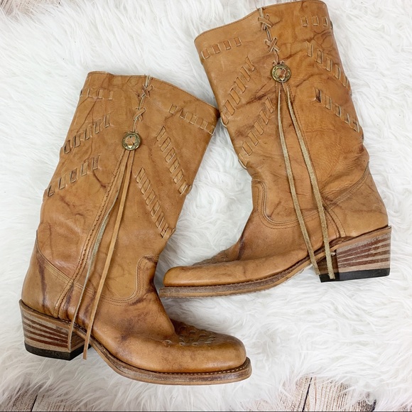 Vintage Other - AMAZING VINTAGE Cowboy Campus Boots Leather Concho